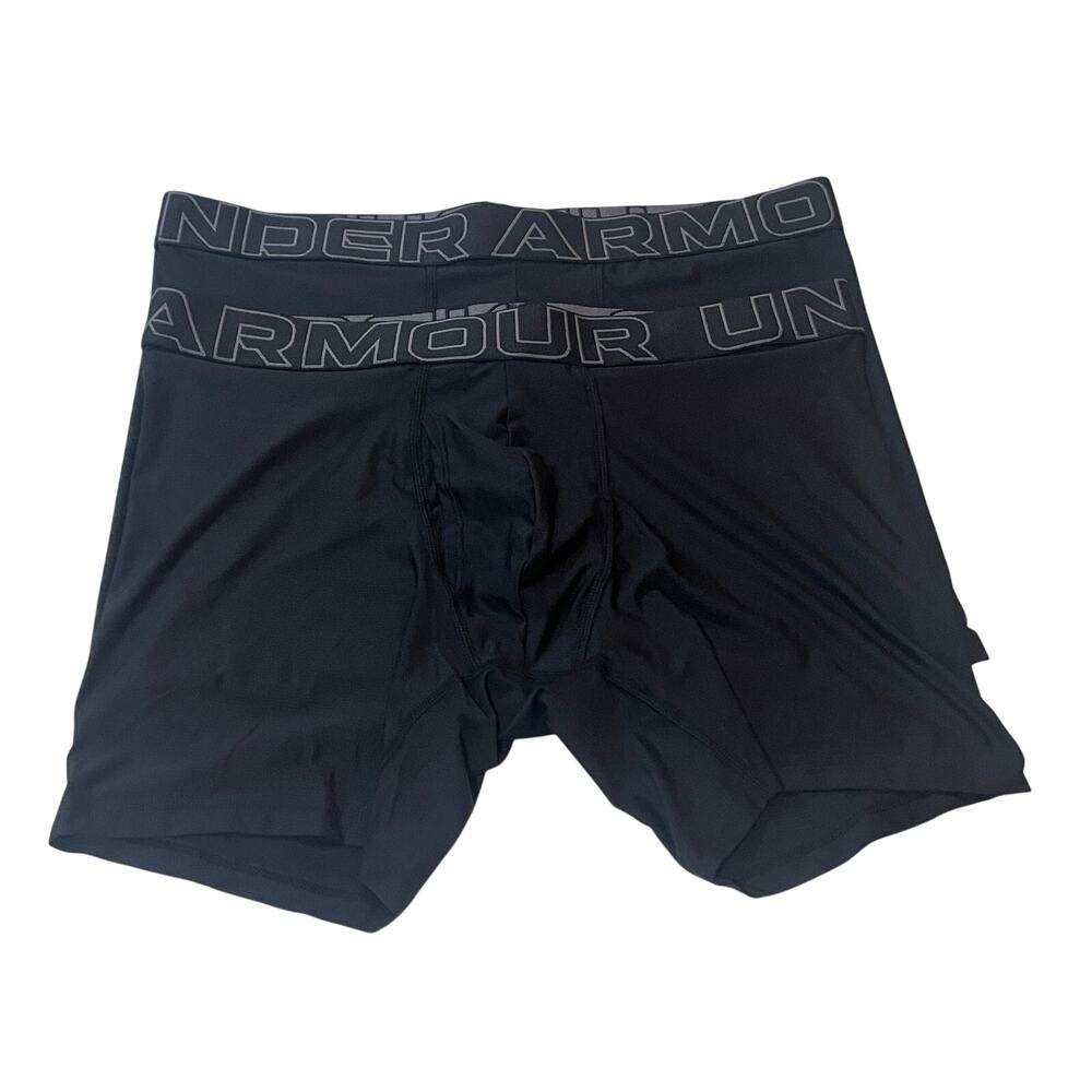 M3-58(1) UNDER ARMOUR Men's Underwear 6" Boxer Briefs 2-PACK Black Large